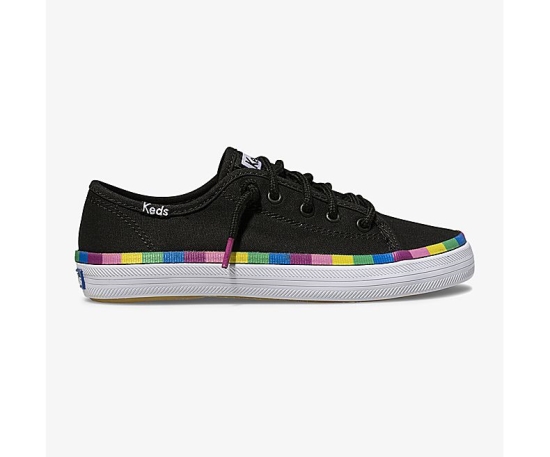 Kids' Keds Big Kid Kickstart Fall Casuals Shoes Black Multicolor | JWBT45037