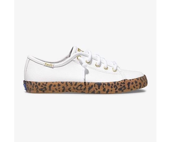 Kids' Keds Big Kid Kickstart Leopard Foxing Casuals Shoes White | OXSM19528