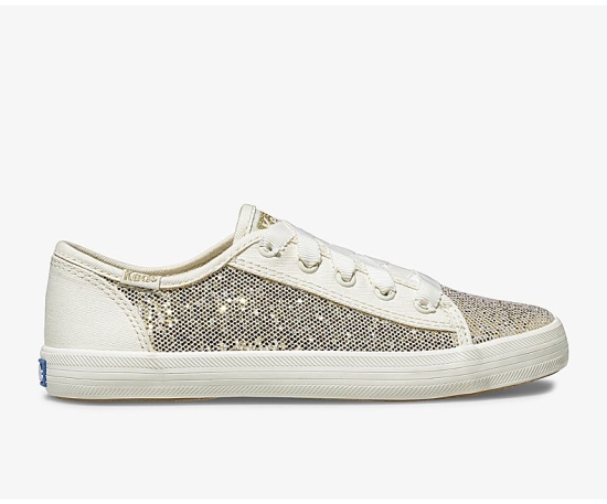 Kids' Keds Big Kid Kickstart Metallic Sparkle Sneakers Metal | NBVF36541