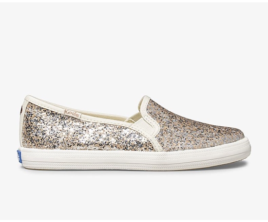 Kids' Keds Big Kid x kate spade new york Double Decker Metallic Glitter Sneakers Multicolor | DZUM4