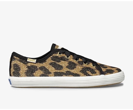 Kids' Keds Big Kid x kate spade new york Kickstart Glitter Leopard Casuals Shoes Leopard | GRPI1095