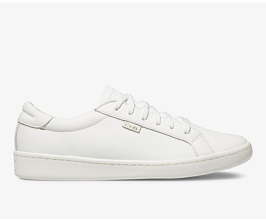 Women's Keds Ace Leather Lace Up Shoes White | CNYJ17903