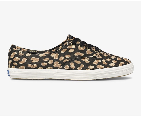 Women's Keds Champion Animal Champion Shoes Black Leopard | UJEW74928