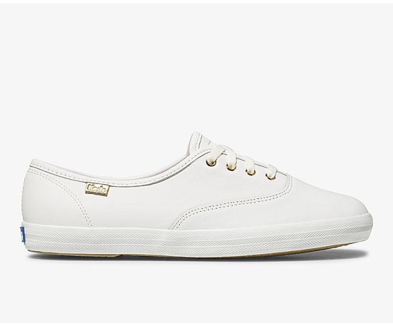 Women's Keds Champion Luxe Leather Champion Shoes White | KLDI15274