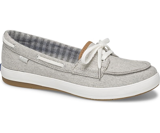 Women's Keds Charter Chambray Comfort Slip On Shoes Grey | QYXP75864