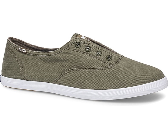 Women's Keds Chillax Washable Slip On Shoes Olive | FDGQ69523