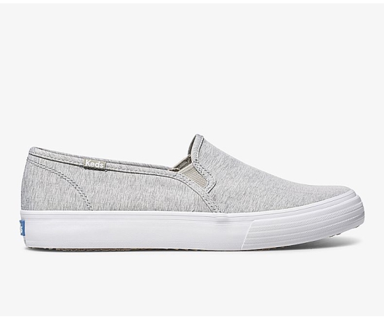 Women's Keds Double Decker Heathered Woven Slip On Shoes Grey | RXLQ32749