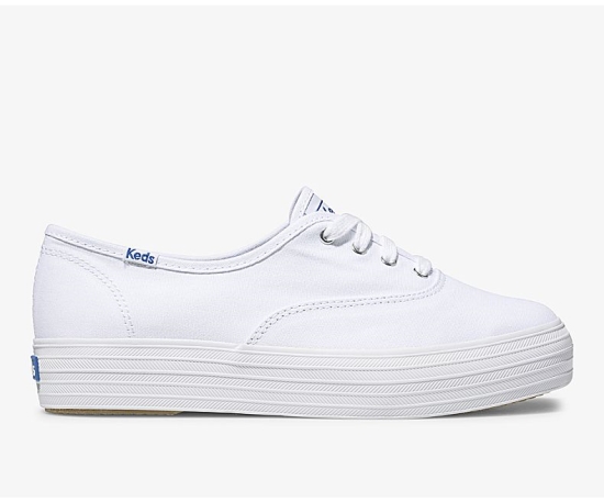 Women's Keds Triple Lace Up Shoes White | RWFH30746