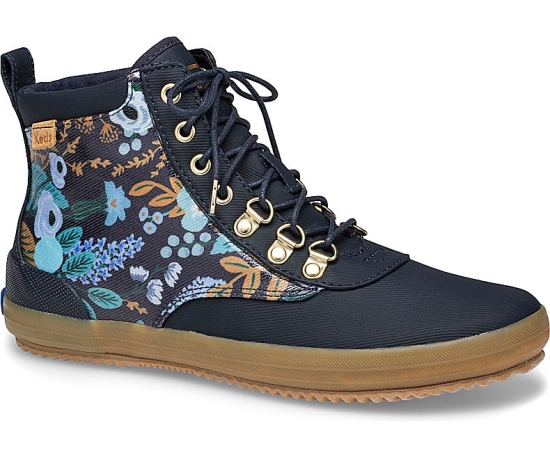 Women's Keds x Rifle Paper Co. Scout Water High Tops Boots Navy Multicolor | YDWP63274