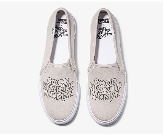 Women's Keds x The Bee & The Fox Double Decker ‘Good Hearted Woman’ Slip On Shoes Lavender | JW