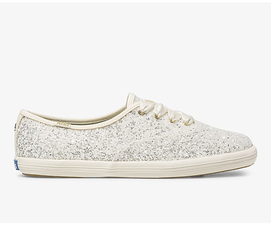 Women's Keds x kate spade new york Champion Glitter Champion Shoes Cream | AUTW02194