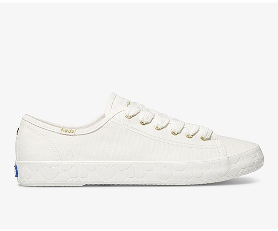 Women's Keds x kate spade new york Kickstart Logo Foxing Lace Up Shoes White | UCMW39065